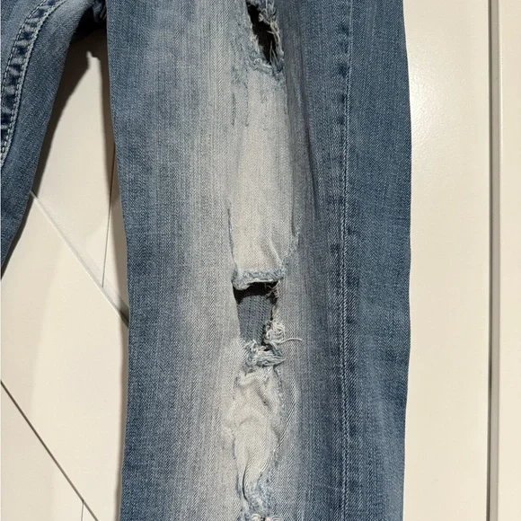 Miss Me Blue Boot Cut Jeans Distressed Style - Picture 4 of 8
